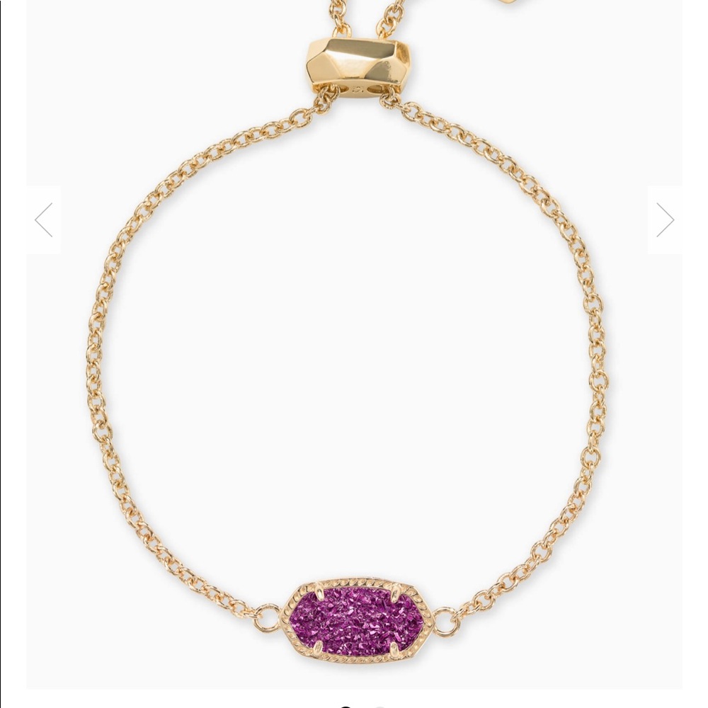Elaina Gold Adjustable Chain Bracelet In Amethyst